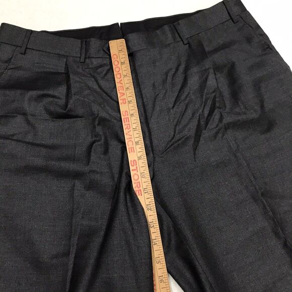 CORNELIANI Forro Pants Men Black 54(36x32) 100% Pure Virgin Wool Cuffed Dress - Picture 7 of 15